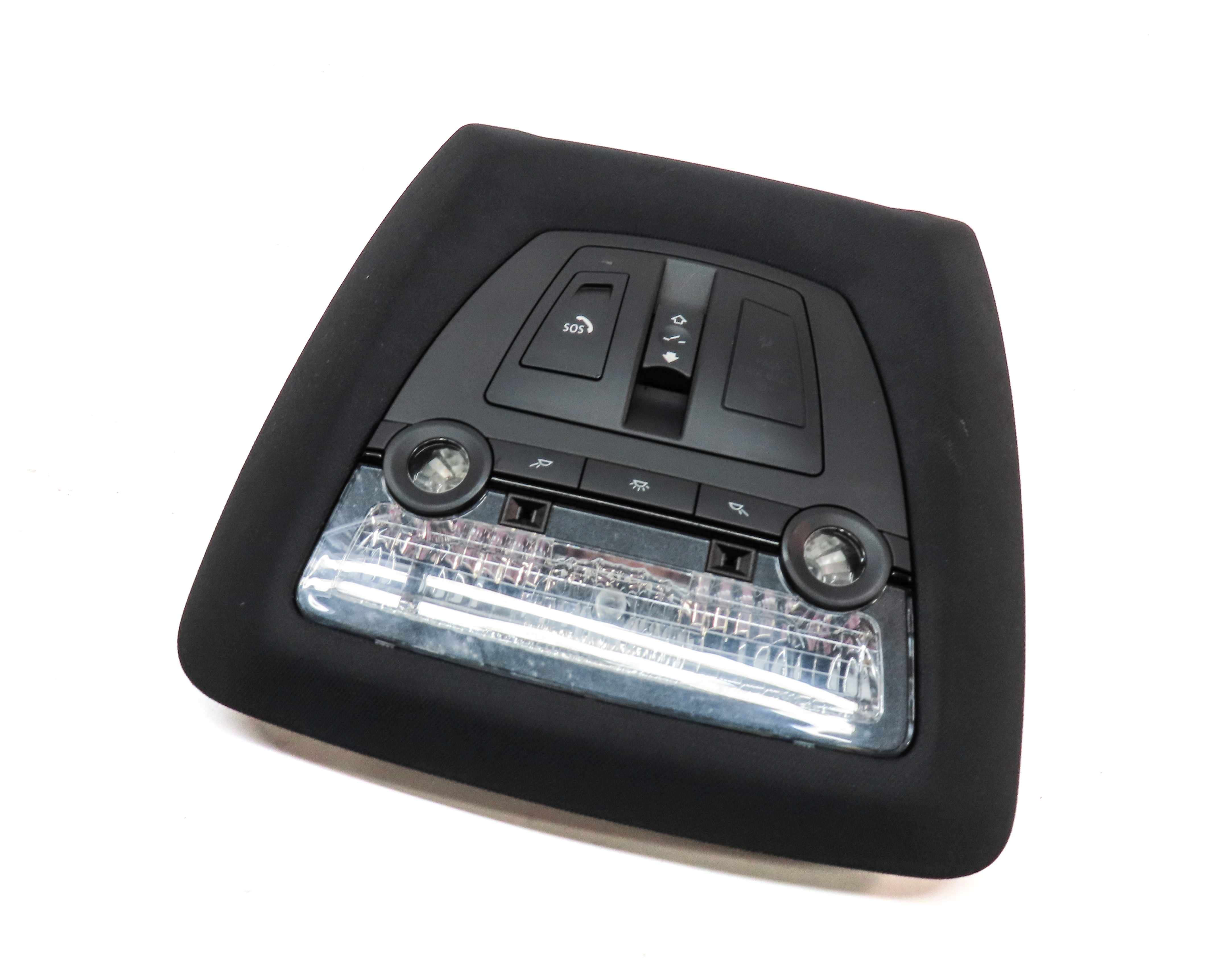 2014 BMW 750Li (F01) FRONT OVERHEAD DOME LIGHT LAMP w/ SWITCHES (BLACK) — exact item pictured